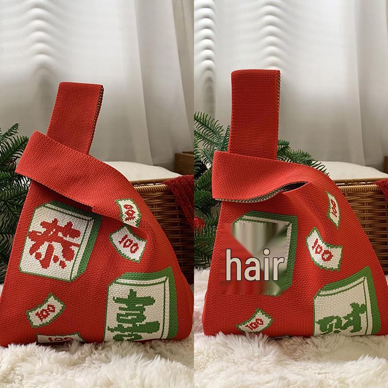 2025 Year of the Snake Knitted Festive Gift Bag: Creative and Practical for Weddings, Company Gifts, and Candy Souvenirs.