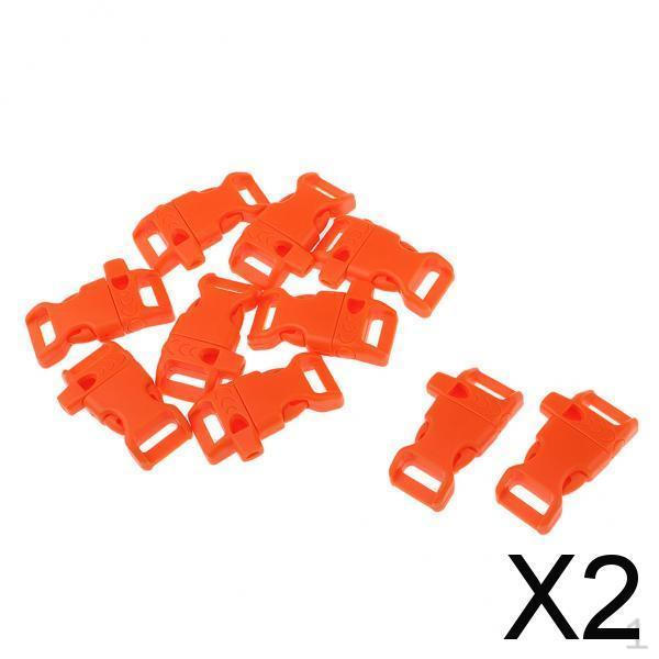2x10 PCS Emergency Whistle Buckle for Outdoor Camping Paracord Bracelet Orange , Orange, 2