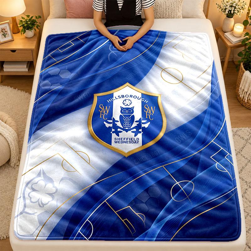 Flannel BlanketSheffield Wednesday Football Warm Soft Throw Blanket for Indoor Sofa Bed Living Room Use