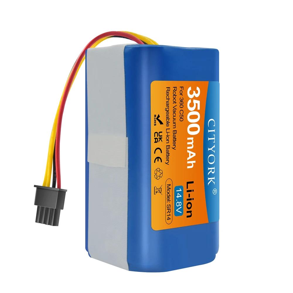 Cityork 14.8v 3500mAh Replacement Battery For 360 C50 Robotic Vacuum Cleaner Replacement Batteries Spare Parts 360 C50 Battery