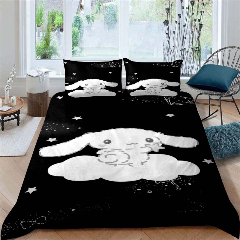 

2026 New Cartoon Cinnamoroll Themed Three-Piece Bedding Set, Includes Duvet Cover and Pillowcase, Perfect As A Holiday Gift. 135x200cm