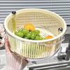 Yousheng Vegetable Fruit Washer Multi-Functional Drain Basket Fruit Tray Versatile Rotating Food Prep Tool Kitchen Accessory