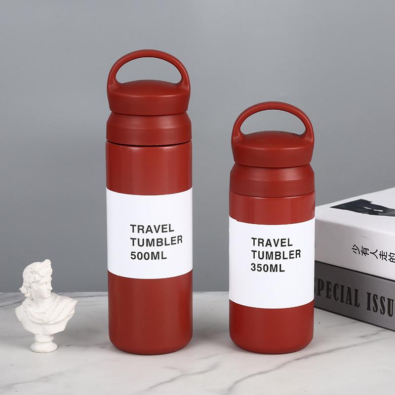 

Японский дизайн Простая матовая кофейная кружка из нержавеющей стали Портативная для автомобиля, офиса Кружка-термос с меткой Подарок Письмо 380 кирпич красный