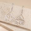 My Shape Hollow Lotus Drop Earrings for Women Stainless Steel Flower Dangle Earring Yoga Buddhism Jewelry Gifts Amulet Wholesale