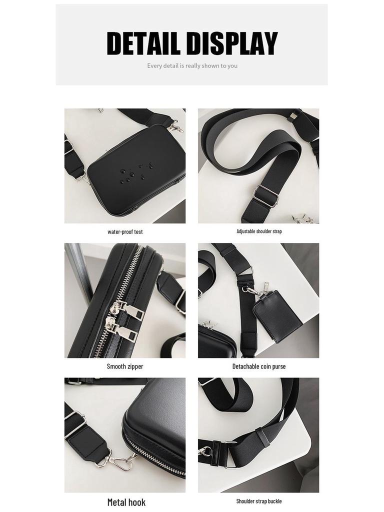 Men's Japanese Style Two-in-One Crossbody and Waist Bag - Functional and Trendy Square Design