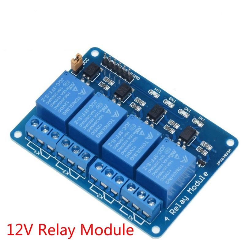 

5V 12V 4-канальний релейний модуль Shield для Arduino ARM PIC AVR DSP Electronic with optocoupler Relay Output 4way Relay 12V