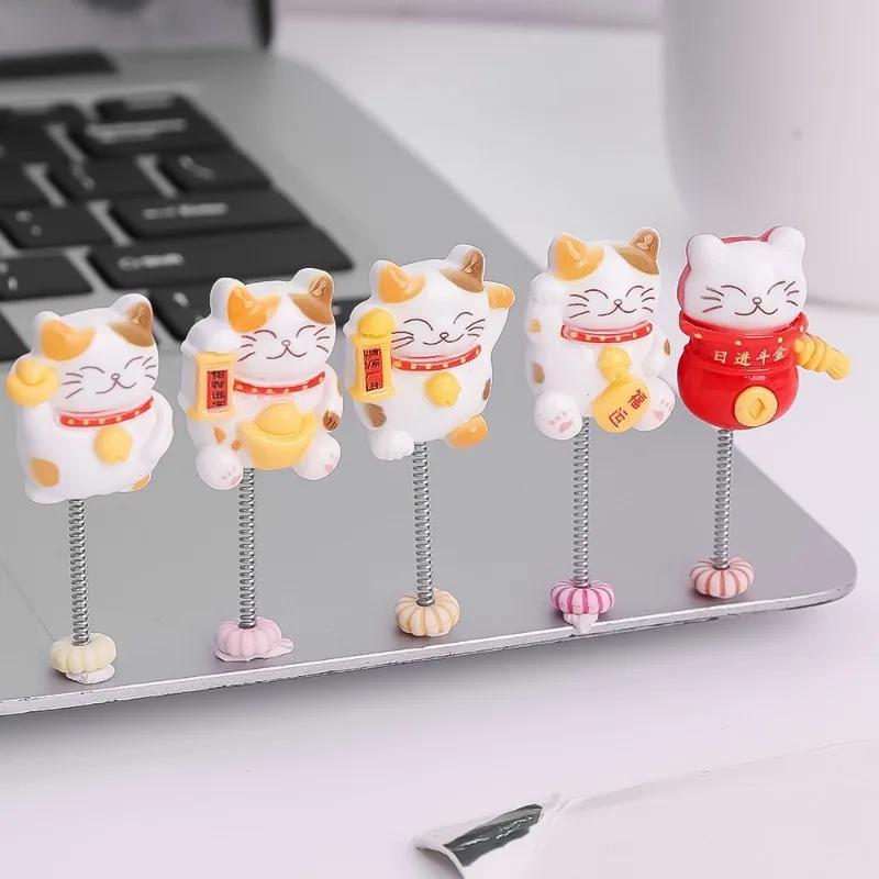 Car Center Console Lucky Cat Animal Resin Ornaments Multi-Scenario Cute Cat Styling Decoration Supplies Car Decor Accessories