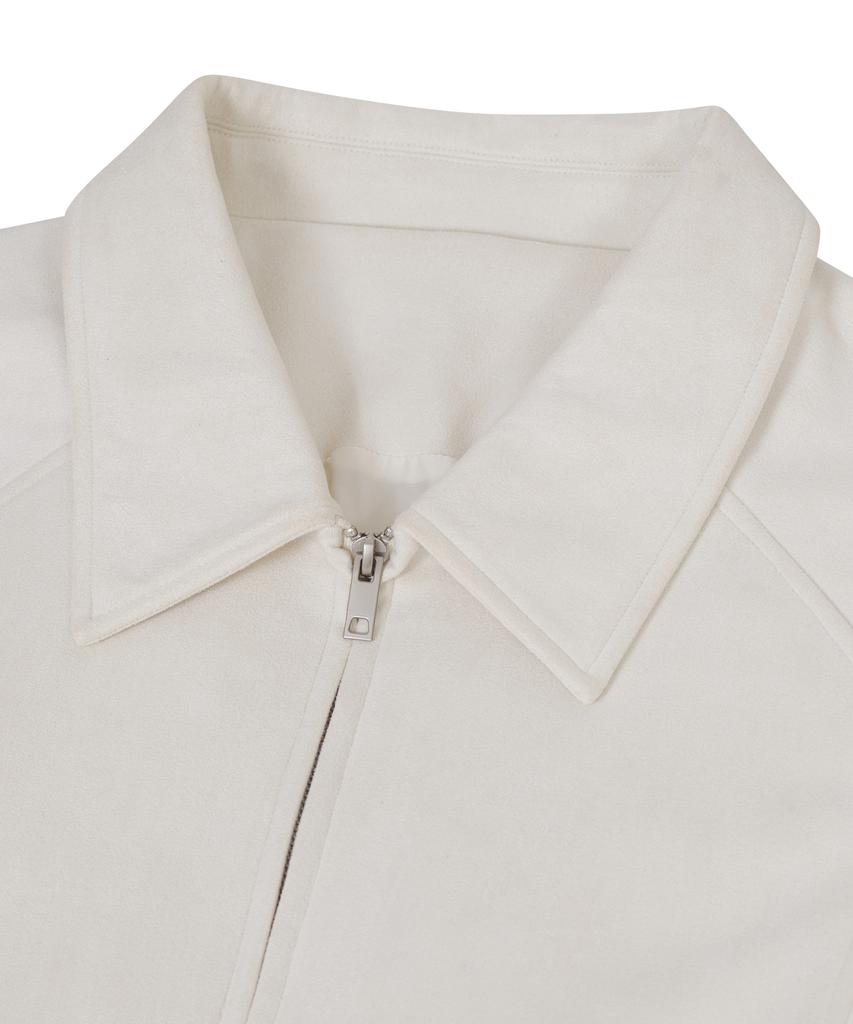 Standarderror 87-Stan057 Raglan Suede Blouson Jacket Ivory