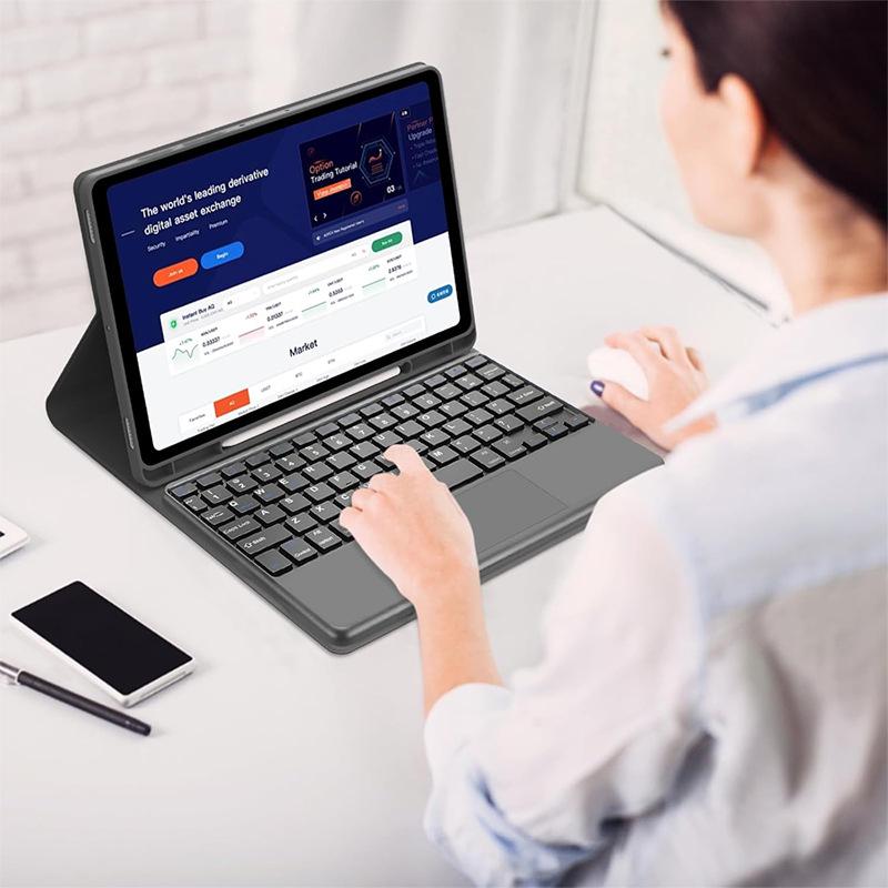 Compatible Samsung Tablet A11+ Bluetooth Keyboard Case with Touchpad, Pen Slot, and Detachable Leather Cover for A9plus X210.