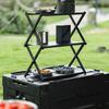 3 Level Outdoor Storage Stand Portables Foldable For Camping Picnics BBQ Trip Antislip Light Weight Carry