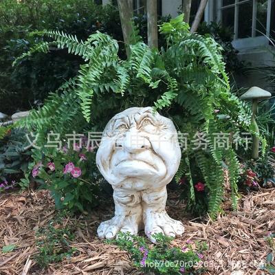 Funny Muggle Face Sculpture Funny Expression Flower Pot