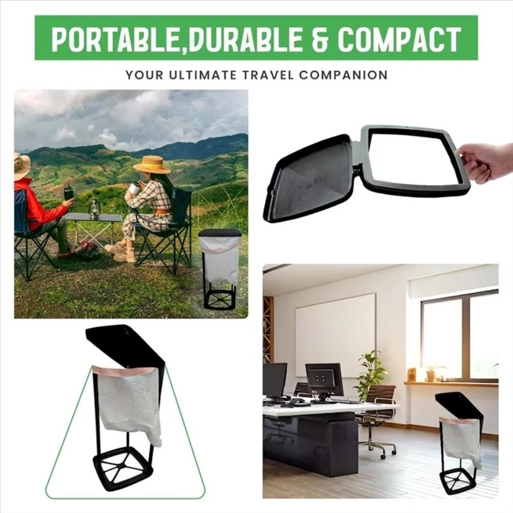 Foldable Retractable Rubbish Bag Stand ABS Plastic Folding Garbage Bin For Home Use