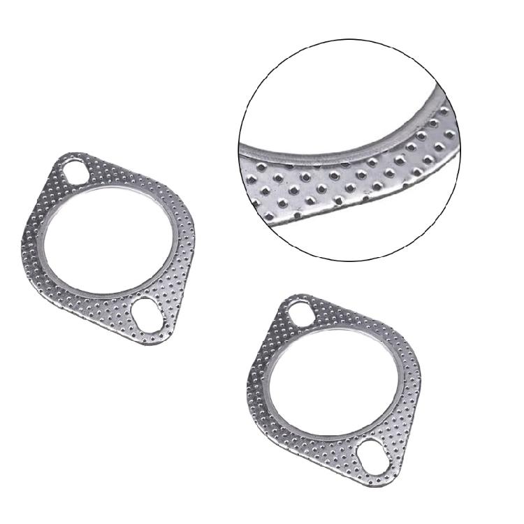 2Pcs Universals Exhaust Pipe Gasket with Two Holes Exhaust Downpipe Flange Automobile Parts Easy to Installation