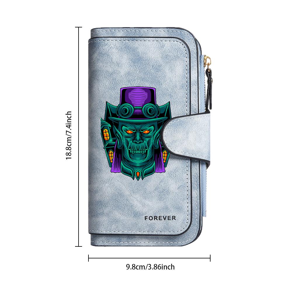 Gothic Demon Pattern Long Wallet Fashion Casual Card Holder Large Capacity Portable Purse for Daily Use