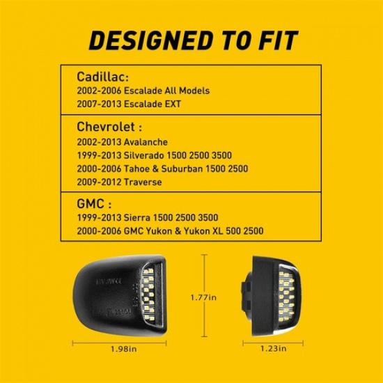 AUXITO Plate License Light LED Fit Silverado Chevrolet 2500 1500 1999-2013 3500