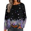 Womens  Fall Sweaters Long Sleeve Print Tops Pullover Sweaters Loose Dressy Casual Basic Clothes