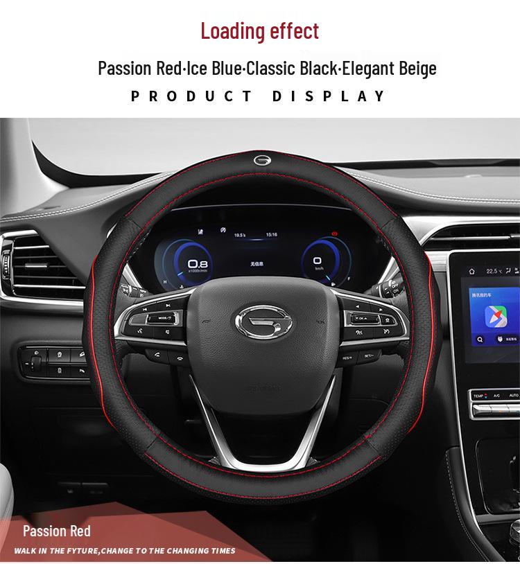 Genuine Leather Steering Wheel Cover for GAC 21 GS84M8M6GS53GA4 Aion V S ME580