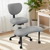 Silla de Oficina Giratoria Silla de Yoga, Meditación con Respaldo Ergonómico, Piernas Cruzadas Transpirable Cuero Sintético Ruedas, Arrodillado para Yoga en Casa, Ajustable