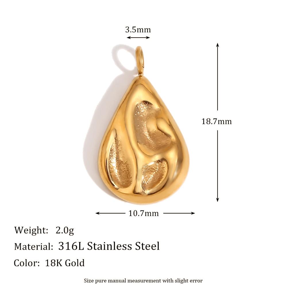 MamacitaSlay 316L Stainless Steel Heart Irregular Charms 18K Gold Plated Waterproof Jewelry For DIY Earrings Necklace Bracelet