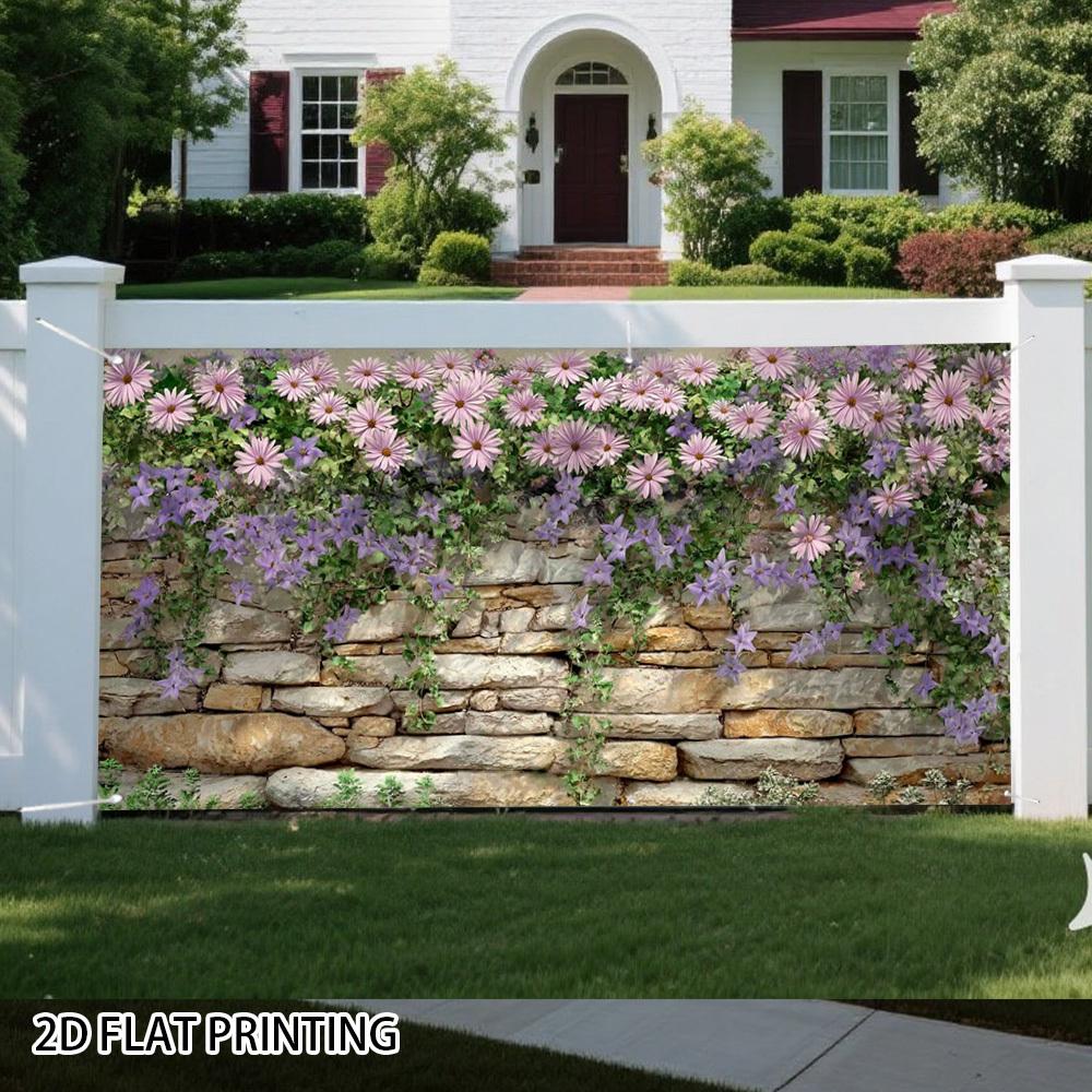 1 Decorative Wall Stone Art Garage Door Banner | Easy To Install, Polyester fiberDJH