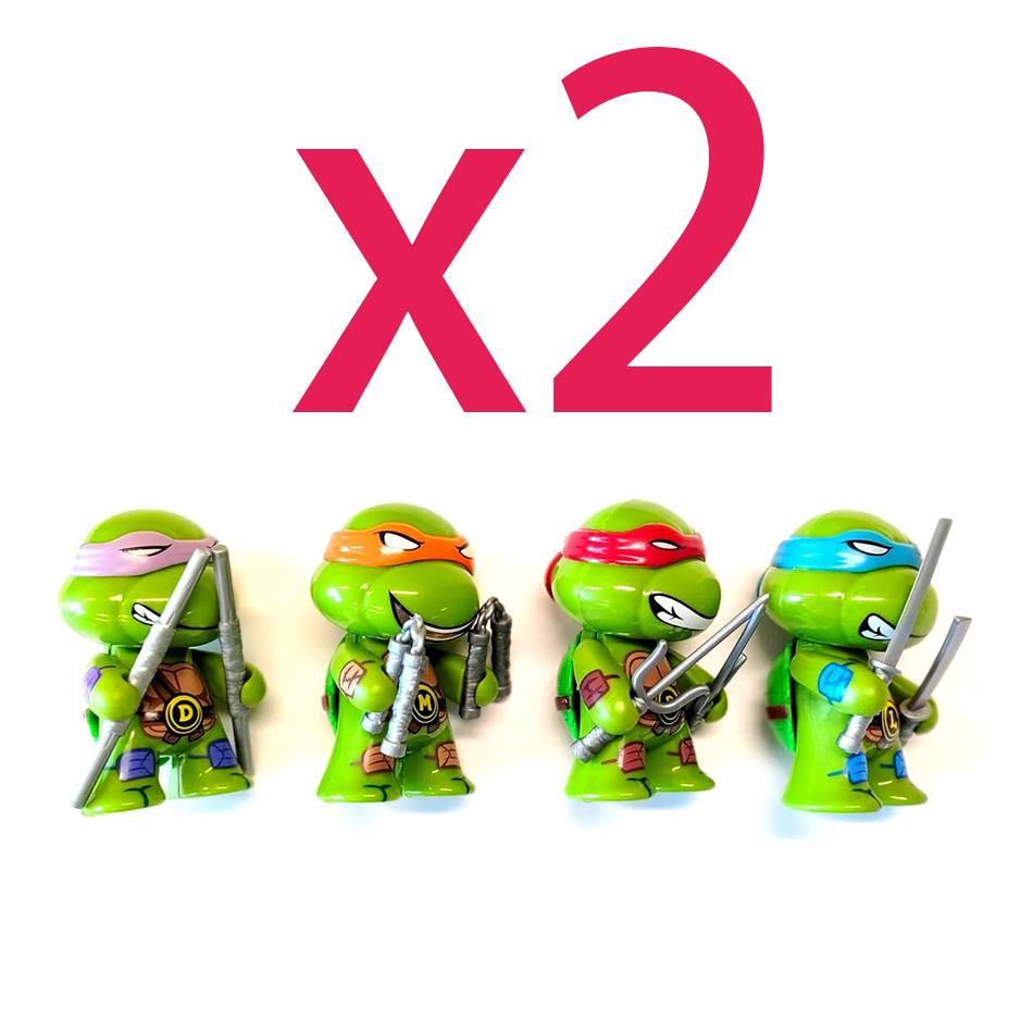 4Pcs/Set Kawaii Teenage Mutant Ninja Turtles Michelangelo Donatello Action Figure Car Ornaments Decor Tmnt Model Kids Hobby Toys