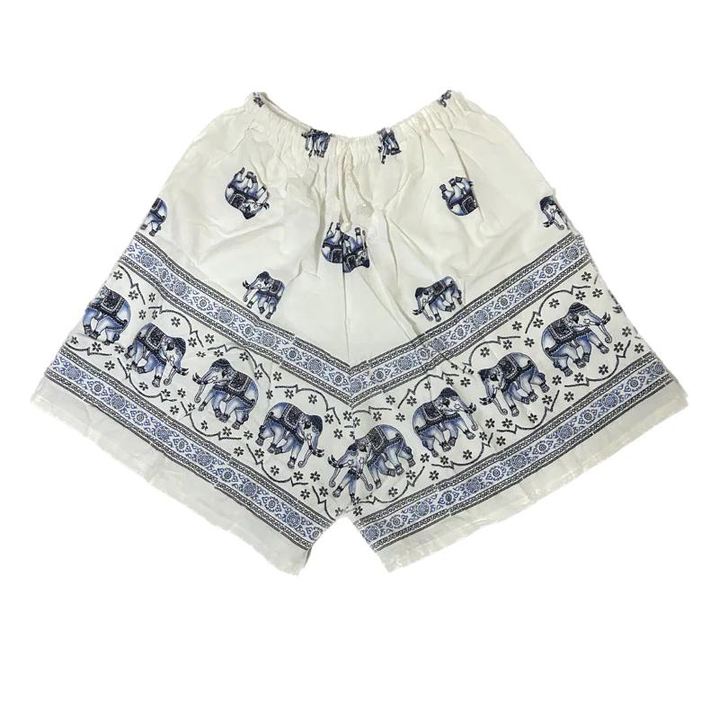 Cotton Elephant Pants Pattern Boxing Muay Thai Shorts Training Kickboxing Print Quick Dry Martial Art Boxer Unisex Men Women Fitness Sport Gym Workout