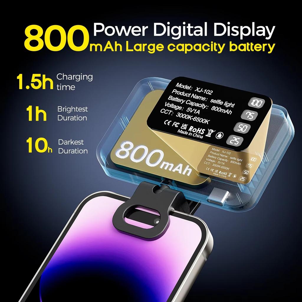 Iphone Samsung Ipad Telefon Dizüstü Bilgisayar Fotoğraf Video Fotoğrafçılık İçin LED Selfie Halka Işığı Klipsli Flaş Dolgu Lambası