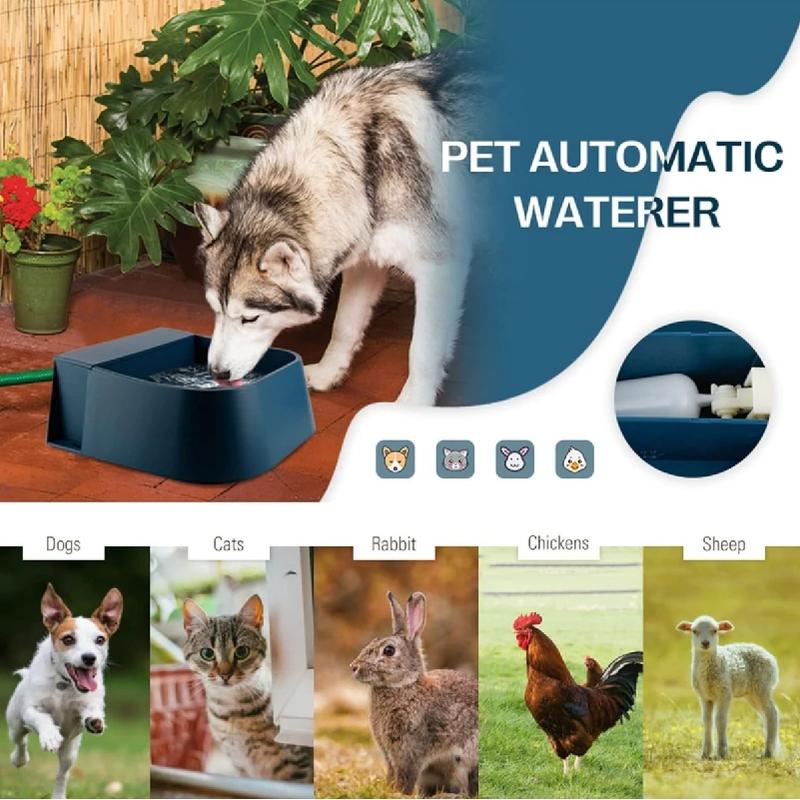 New Dog Automatic Water Bowl with 1.5m Water Hose 2L Floating Ball Automatic Water Dispenser Pet for Animal Cat Chickens Rabbits
