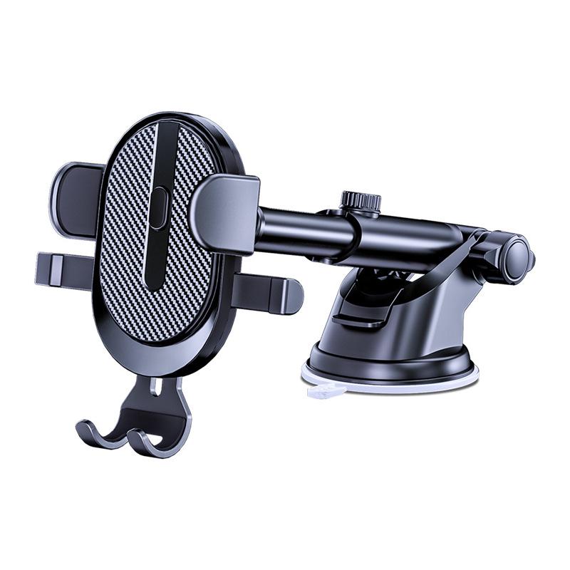 Auto-Locking Telescopic Car Phone Holder with Suction Cup & Air Vent Mount