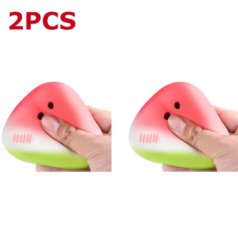Cute Watermelon Squishy Fidgeting Plaything Gentle Recovery Decompression Toy Anti-Stress Slow Rising Fruit Soft Stress Relief Squeeze Toy