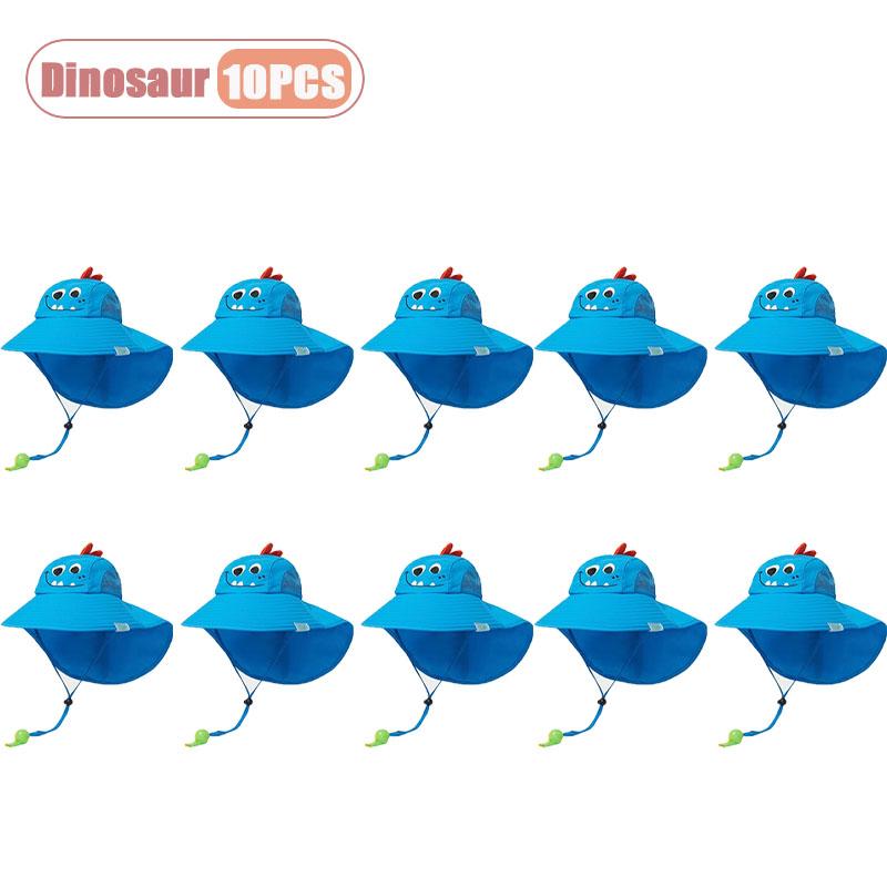 1-10 STuks Zomer Kinderen UV Bescherming Zon Hoed Baby Peuter Bucket Hoed Brede Rand Ademend Buiten Pet voor Jongens Meisjes