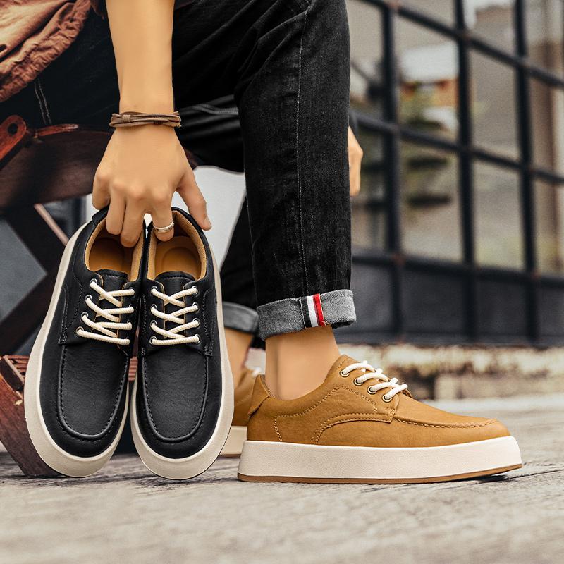 Herrstövlar Höst Höga Läder Casual Skor Mode Bomullsskor Platta Ankelstövlar Business Utomhusskor Herr Sneakers Nya