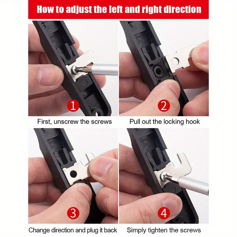 Plastic Folding Trackless Screen Door Latch,Push-Pull Mesh Window Hook Lock,Left & Right Universal Bolts,Anti-theft Lock Buckle