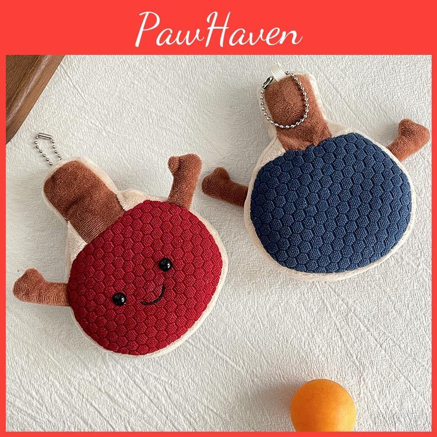 Racket Table Tennis Plush Keychain Soft Stuffed Toy With Pp Filling Cotton