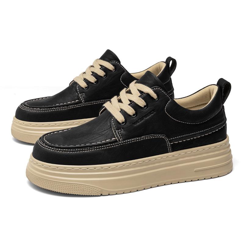 Fashion Sports thick soled casual shoes Trendy Minimalist Fashion Style Daily Comfort Quality Youth and adult Black shoes lace-up