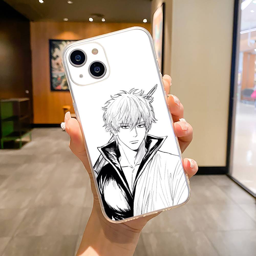 G-Gintama-Gintoki Sakata Phone Case For iPhone17,16,15,14,13,12,Pro Max,16/15/14 Plus XS Soft Silicone Transparent Cover