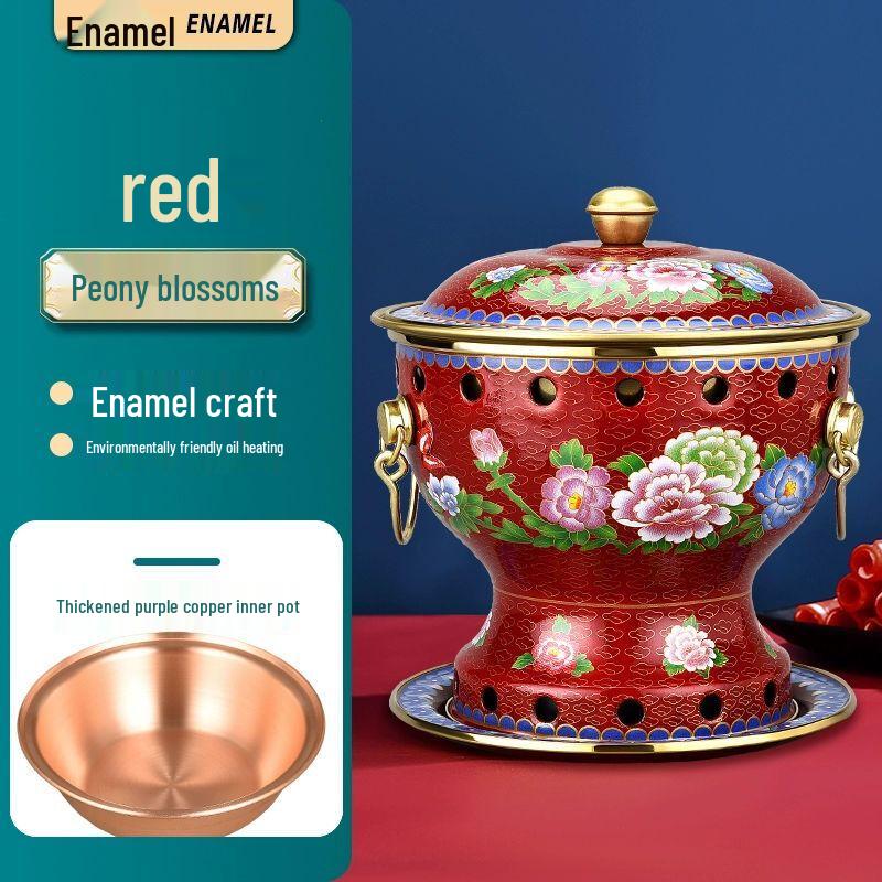 Pine Rhyme Enamel Copper Individual Hot Pot