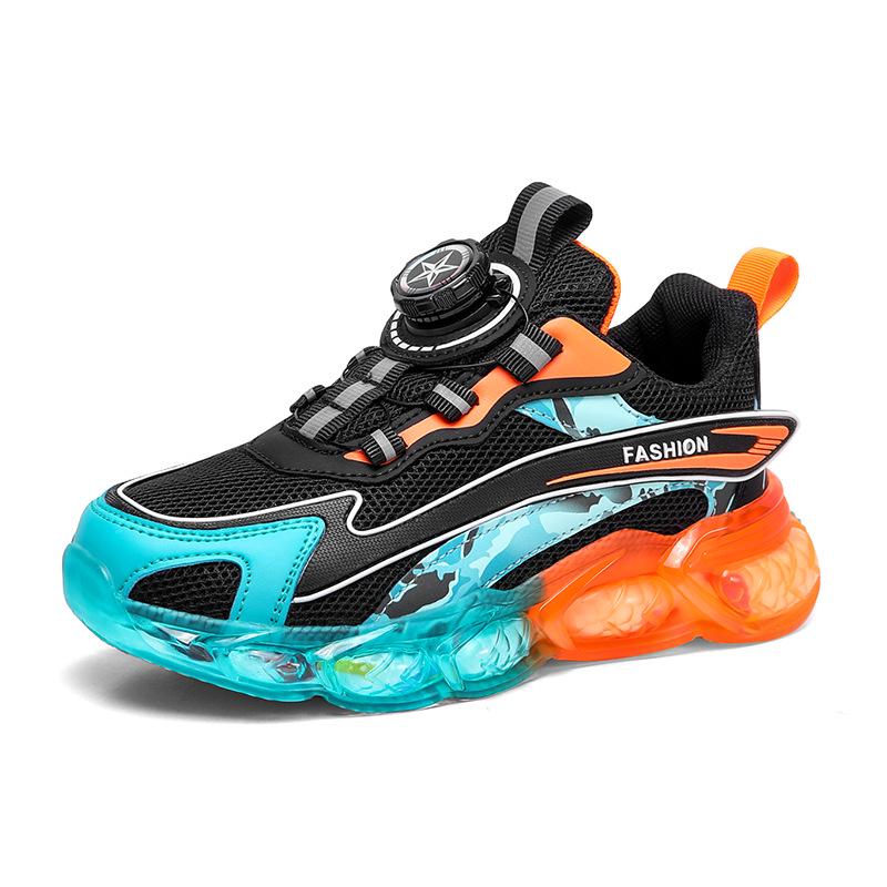 Summer 2025 Boys' Non-Slip Breathable Mesh Leather Sports Shoes