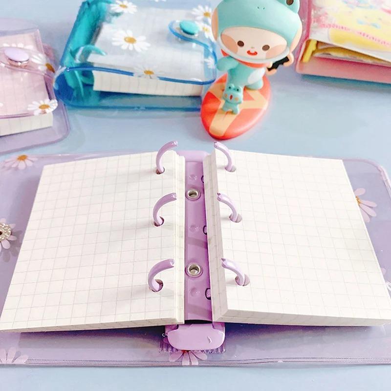 Mini 3 Hole Daisy Binder Note Planner Organizer Notebook Journal Diary Ring Binder Kawaii School Supplies