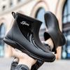 Water shoes fashion rain shoes men's short tube thickened sole work short rain boots men's anti-rubber shoes fishing