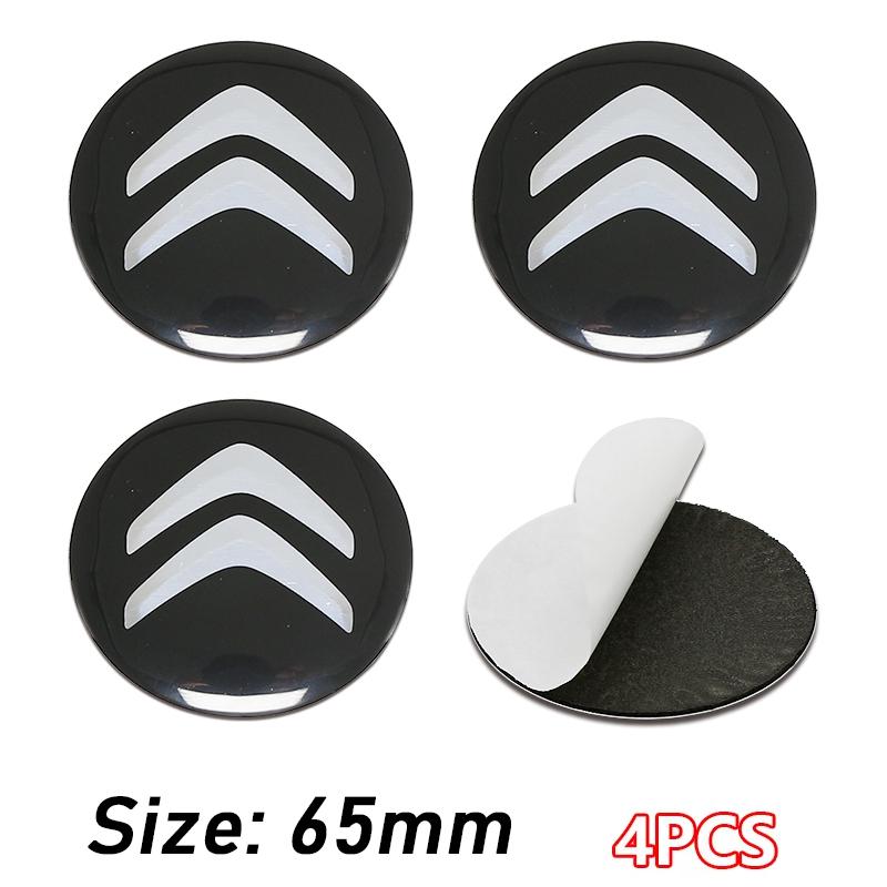 65mm 3D Alloy Logo Car Wheel Center Caps Stickers Emblem for CITROËN C3 C4 C5 C6 Berlingo Picasso Decoration (Set of 4 Pcs) aoq123