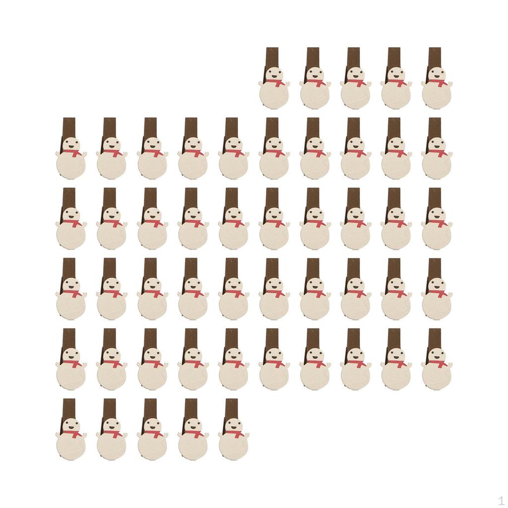 50 Stück Weihnachts-Holzklammern Kleidung Basteln Langlebig für