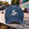 Bull Terrier Dog Graphic Washed Baseball Cap Unisex Adjustable Cotton Outdoor Sport Headwear