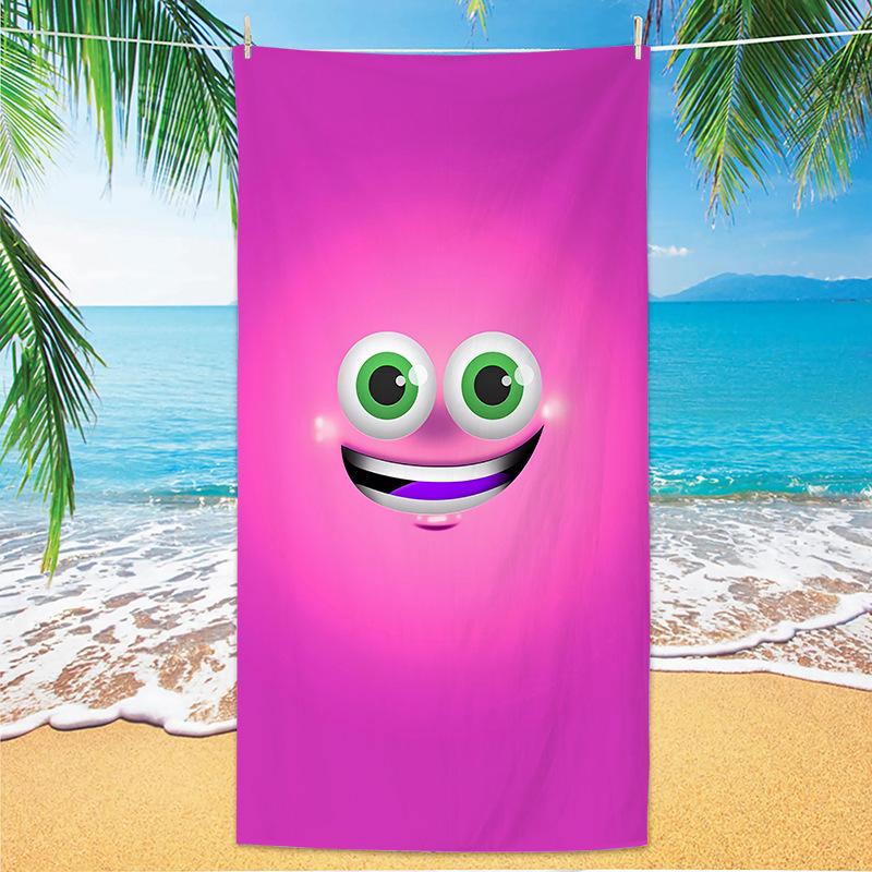 Cartoon Big Eyes Cute Beach Bath Absorbent Quick Drying Beach Pool Bath Towel