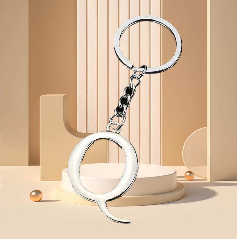 Elegant Zinc Alloy Letter Keychain - Unique Pendant Design for Women's Bags