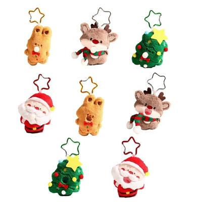 Lovely Santa Soft Plush Cartoon Christmas Tree Keychain for Bags and Keys Keyring Adorable Charm Birthday Gifts