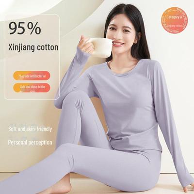 Girls’ and Women's 95% Pure Cotton Thermal Underwear Set - Antibacterial Autumn/Winter Base Layer