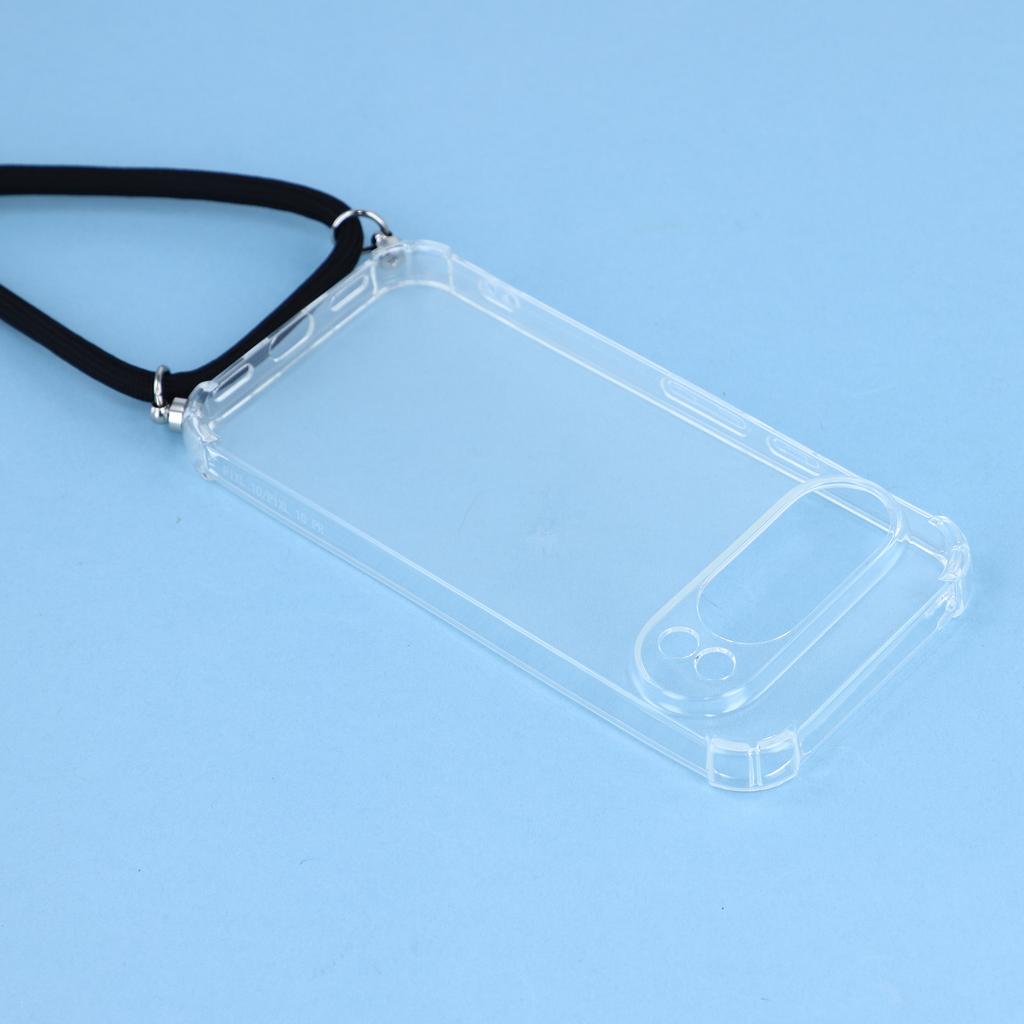 For Google Pixel 10/10 Pro Case Reinforced Corner TPU Clear Phone Cover with Lanyard