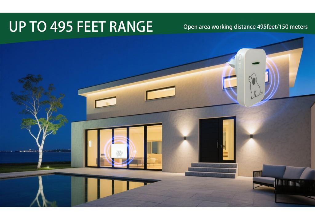 Chenji Wireless Waterproof Pet Doorbell - Self-Powered Entry Bell for Puppies