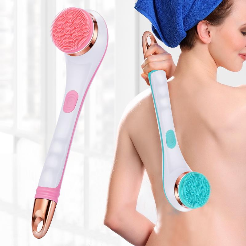 Spazzola Elettrica per Doccia Massaggiante Manuale Personalizzata con Manico Lungo per Pulizia del Corpo, Spazzola Rotante per il Corpo
